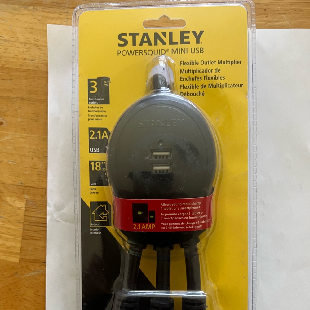 Stanley PowerSquid Mini USB Outlet Multiplier - Gray